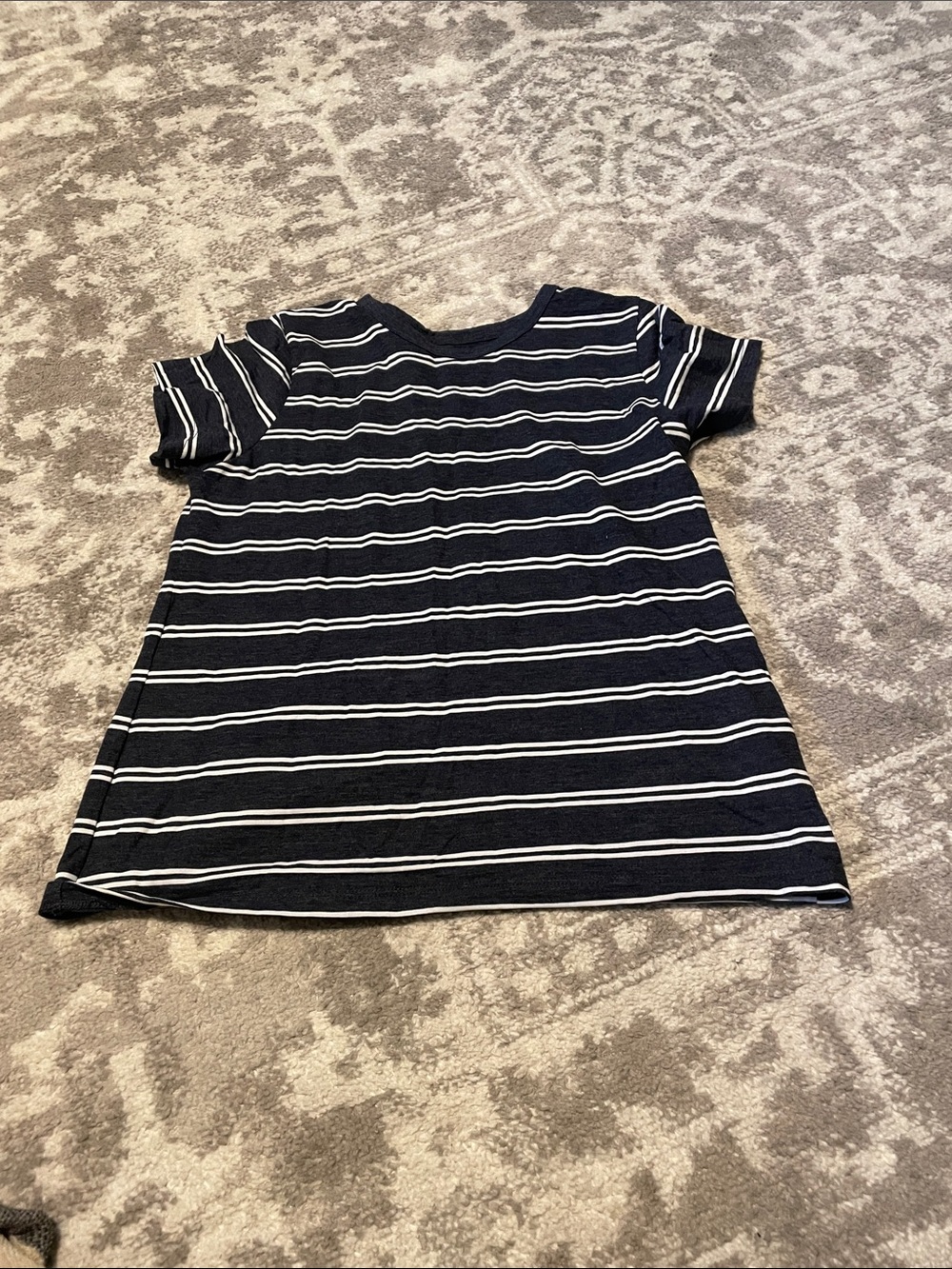 Women’s Navy and White Striped Short Sleeve Dress